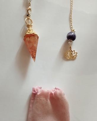 Pendolo in quarzo rosa 