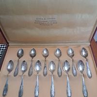 SET 12 CUCCHIAINI DOLCE ARGENTO