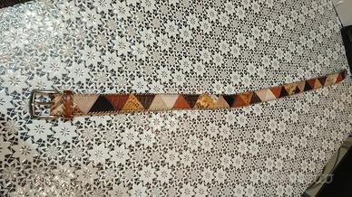 Cintura uomo, vero cuoio, con inserti