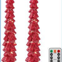 Candele di Natale rosse elettriche con telecomando