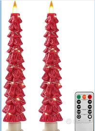 Candele di Natale rosse elettriche con telecomando