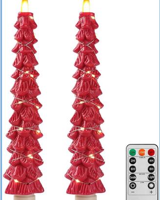 Candele di Natale rosse elettriche con telecomando