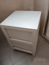 Mobiletto per il bagno bianco 2 cassetti 