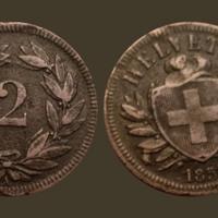 moneta 2 rappen 1851