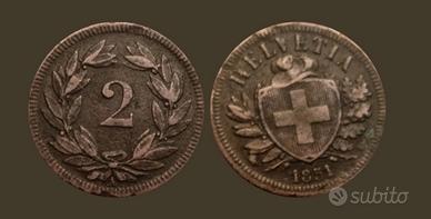 moneta 2 rappen 1851