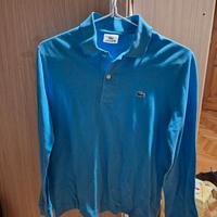 Lacoste polo azzurra manica lunga