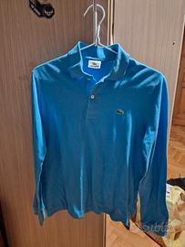 Lacoste polo azzurra manica lunga
