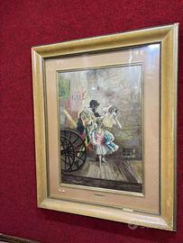 Simon Pasini 1976 Arlecchino e Colombina olio tela