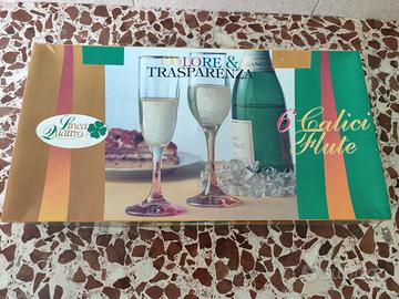 Set 6 calici flute Linea Quattro – stelo colorato