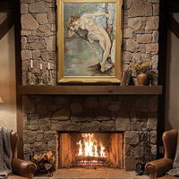 Antico dipinto figura classica cornice dorata