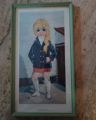 Quadro Stampa vintage anni 50/60 Ragazza / Girl