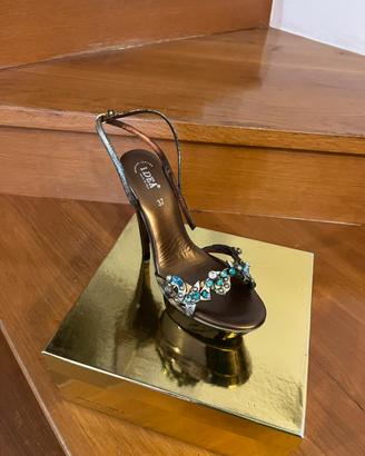 Sandalo gioiello con Swarovski anticati