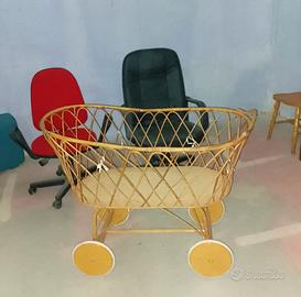 Culla in vimini per neonati 0-12 mesi vintage