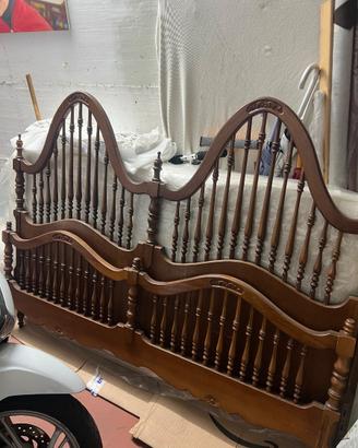 Testiera e pediera letto matrimoniale in legno