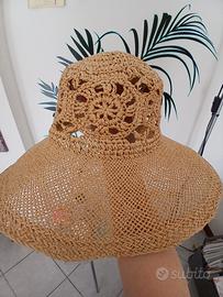 Cappello paglia falda larga 