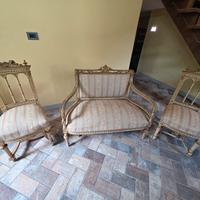 divanetto con 2 sedie tipo veneziano