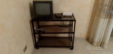 carrello porta TV vintage a tre ripiani