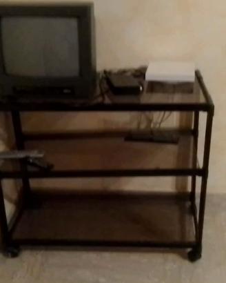 carrello porta TV vintage a tre ripiani