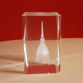 fermacarte souvenir Torino in plexiglass trasparen
