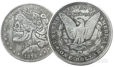 REPLICA MONETA 1878 MORGAN ONE DOLLAR TESCHIO USA
