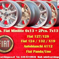 4 cerchi Fiat Alfa Autobianchi Minilite 6x13 7x13
