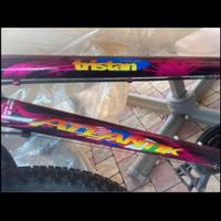 Bicicletta mountain bike da corsa nera e rosa