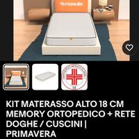 Materasso waterfoam e rete una piazza e mezza