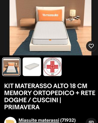 Materasso waterfoam e rete una piazza e mezza