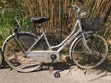 Bicicletta da città (City Bike) grigia con cestino