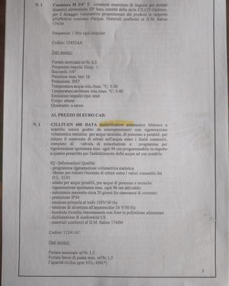 Impianto di denitrificazione Cillit EN-600
