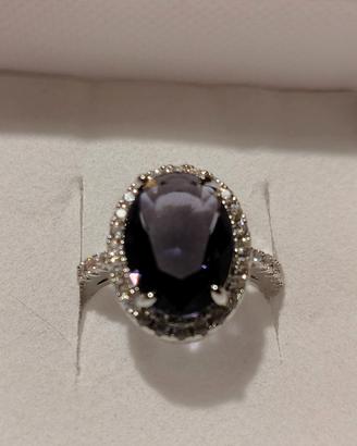 anello cristallo viola 