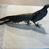 Statuetta Vintage Fagiano in Metallo Argentato