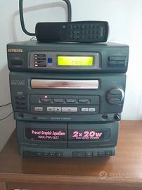 stereo auwa con telecomando e 2 casse acustiche