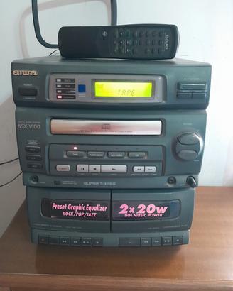 stereo auwa con telecomando e 2 casse acustiche