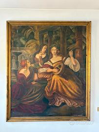 Dipinto olio su tela fine 800 primi 900 allegoria