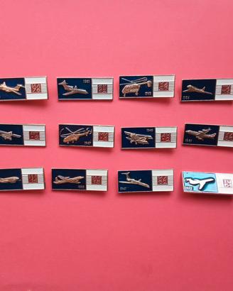 12 spille aeronautica in metallo smaltato