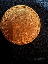 2 monete oro 22k 10 pesos repubblica del cile