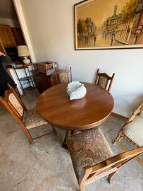 Tavolo tondo allungabile in legno massello