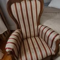 poltroncina legno/tessuto