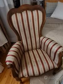 poltroncina legno/tessuto
