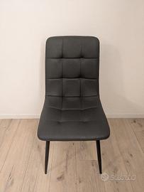 Set 4 sedie moderne ecopelle grigio antracite