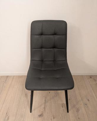 Set 4 sedie moderne ecopelle grigio antracite