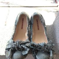 Ballerine in pitone con fiocco originali Prada