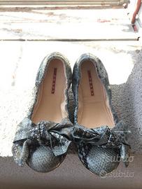 Ballerine in pitone con fiocco originali Prada