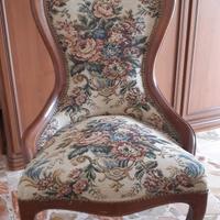 Poltrona poltroncina in legno e stoffa