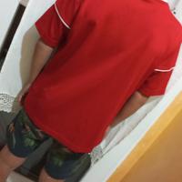 t-shirt rossa Adidas uomo 