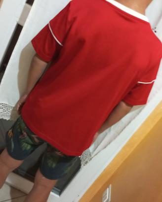 t-shirt rossa Adidas uomo 