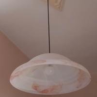 coppia di lampadari in vetro satinato 