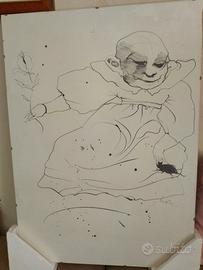 disegno a pennino di colombotto rosso