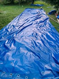 telone 12x3,70 gommato in PVC ochiellato buono 